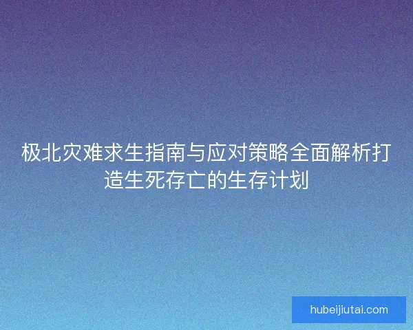 极北灾难求生指南与应对策略全面解析打造生死存亡的生存计划
